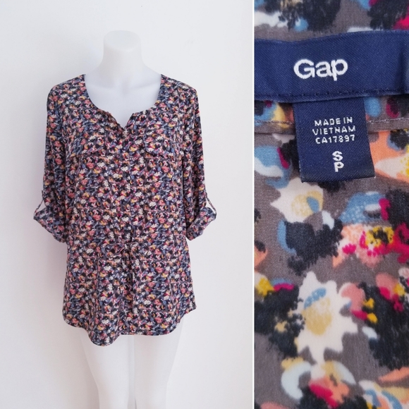 GAP Abstract Floral Top, Multicolour, Small - Picture 3 of 3
